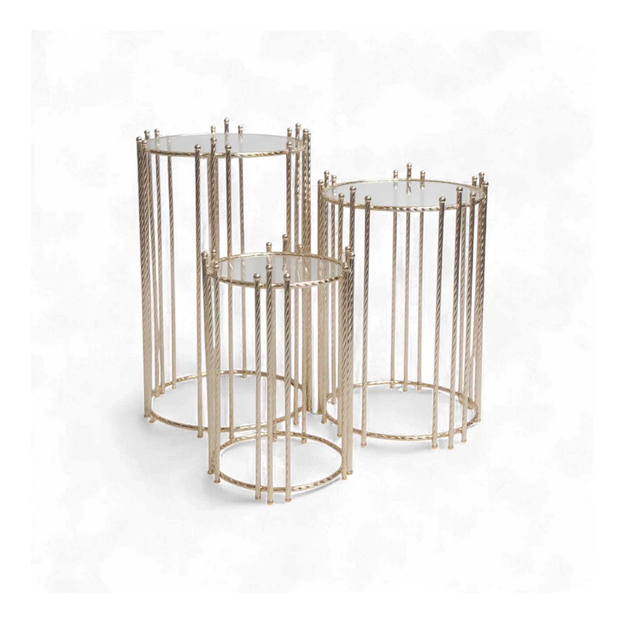The Venice 3 Piece Coffee Table Set Gold
