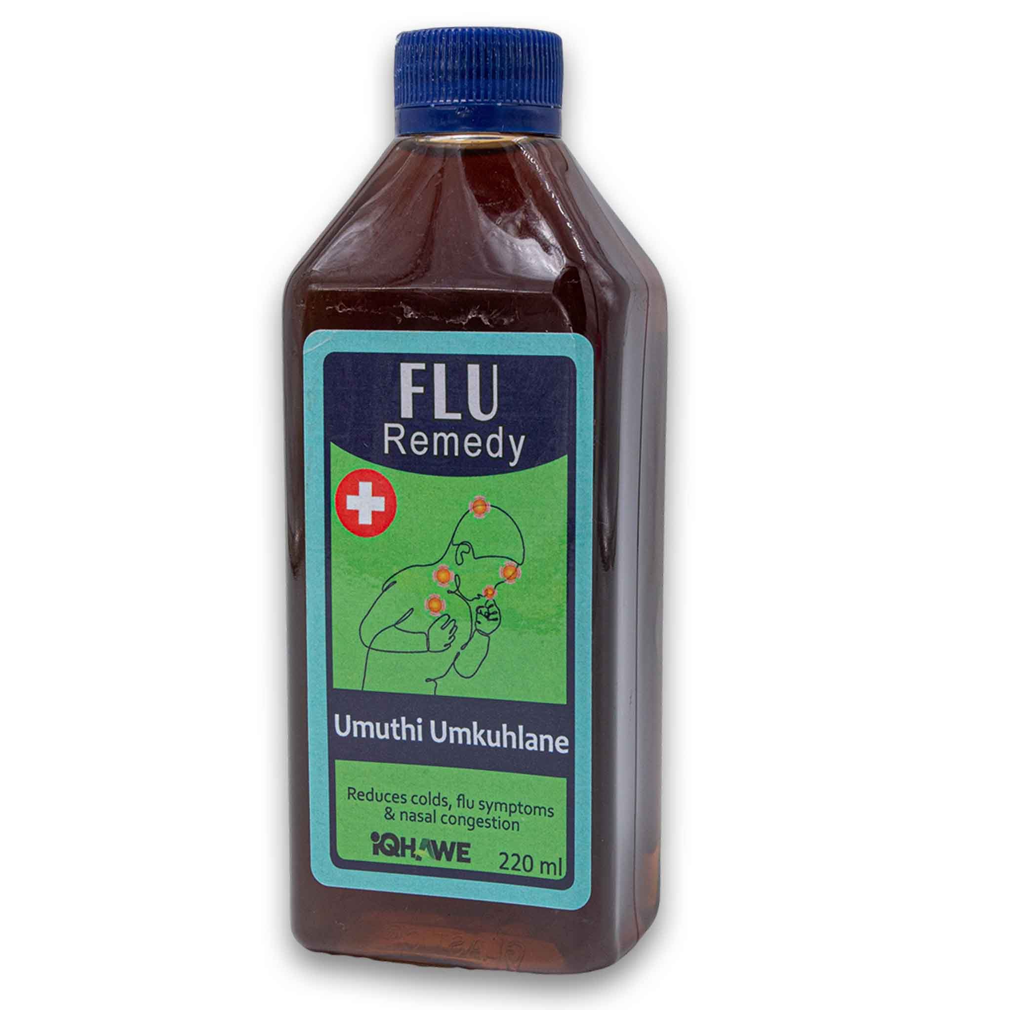 Flu Remedy Syrup 220ml | Helps Relieve Cold & Flu Symptoms with Echinacea Turmeric & Peppermint – Supports Immune System