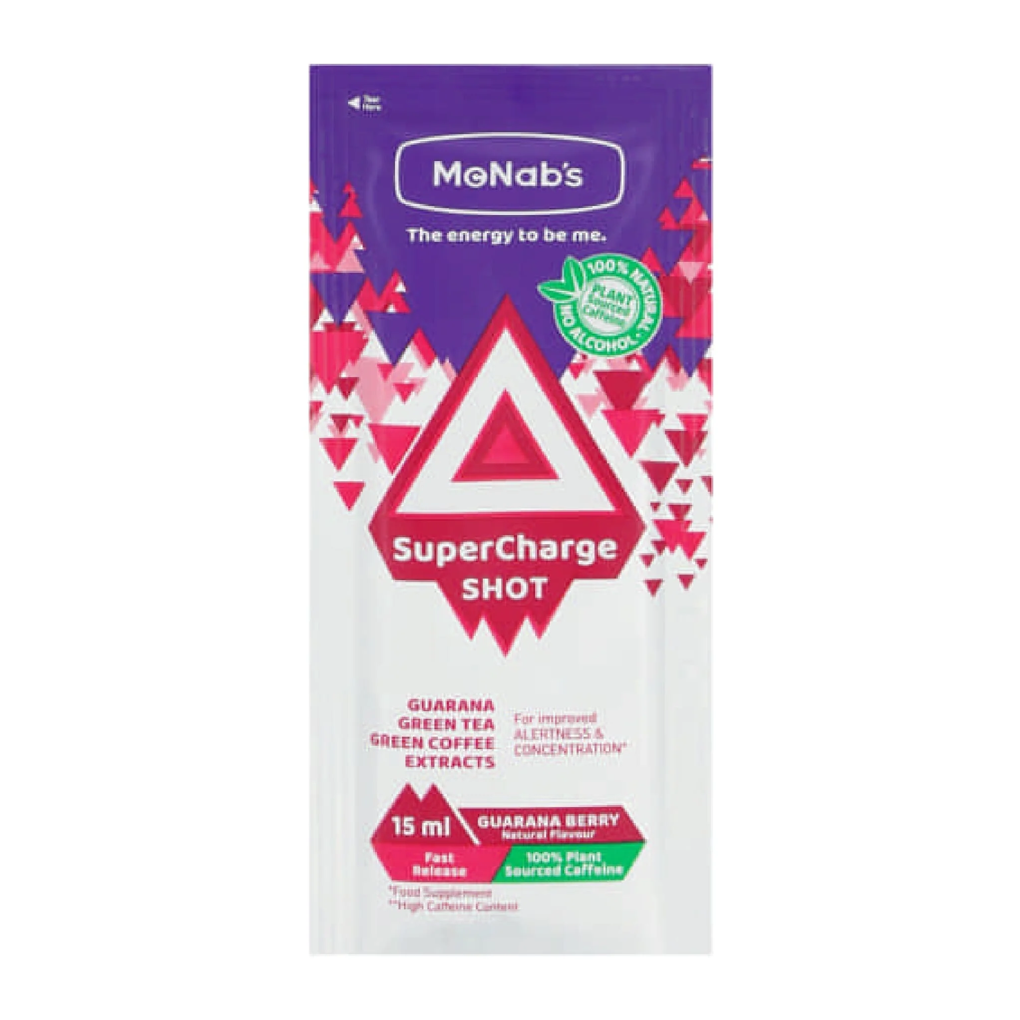 SuperCharge Shot Fast Release Guarana Berry Flavour 15ml