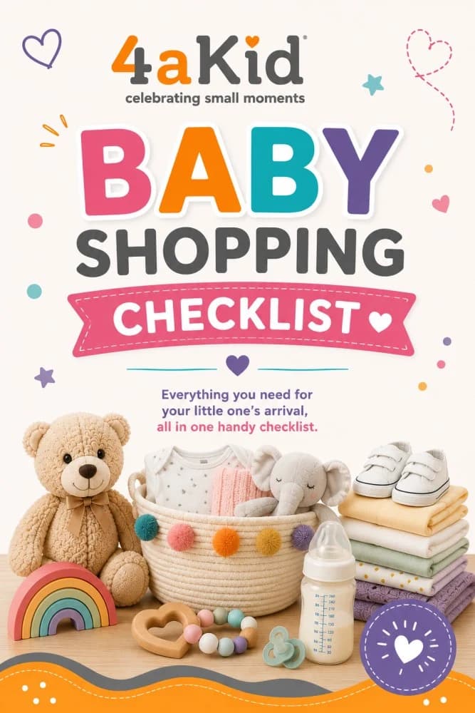 4aKid Baby Shopping Checklist | Printable New Baby Essentials & Nursery Checklist