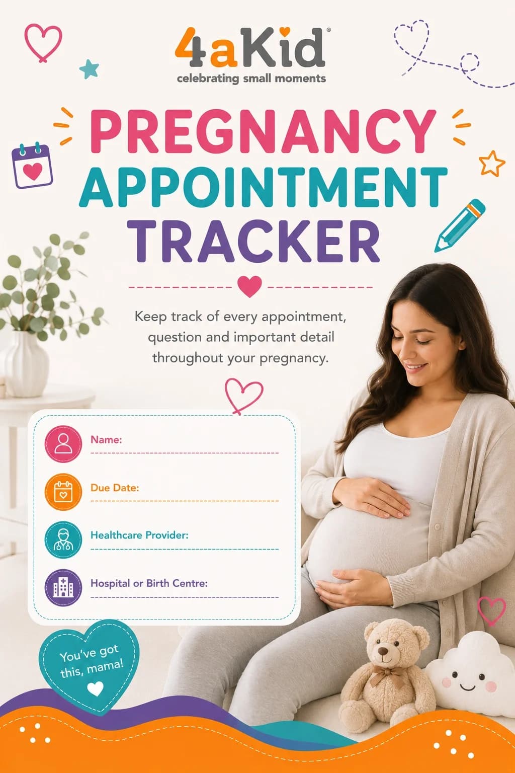 4aKid Pregnancy Appointment Tracker | Printable Pregnancy Planner