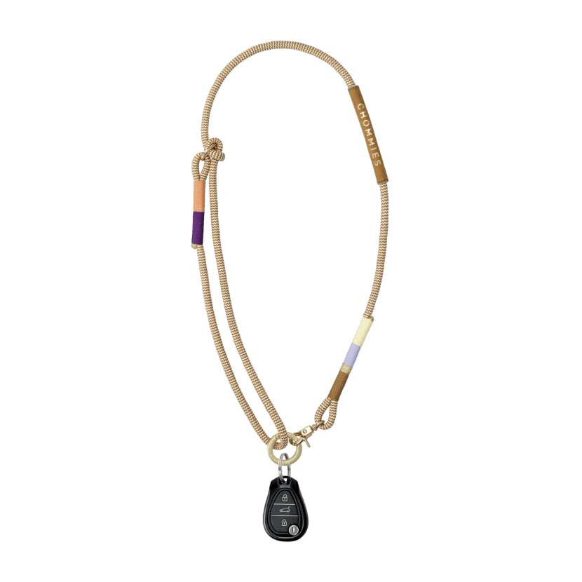Lanyard | Summer on Beige Chevron