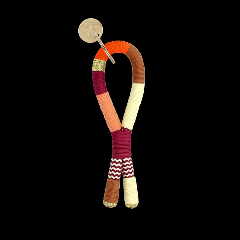 Loop Keyring | Autumn on Burgundy Chevron