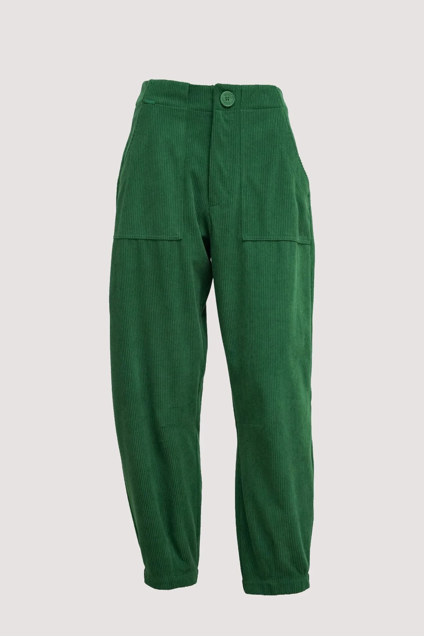 Green Corduroy Barrel Leg Pants