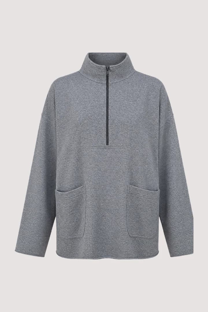 Grey Quarter Zip Top