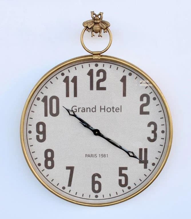 Round Clock with Bee Detail