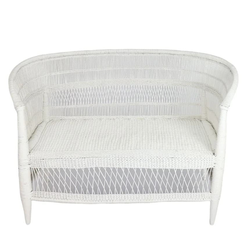 Wood Bench 2 Seater Malawi White