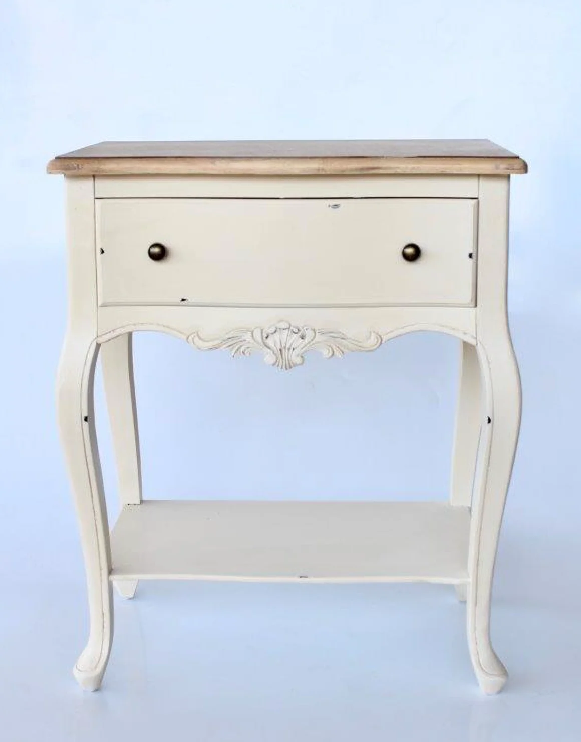 Off White Cream Distressed Bedside Table