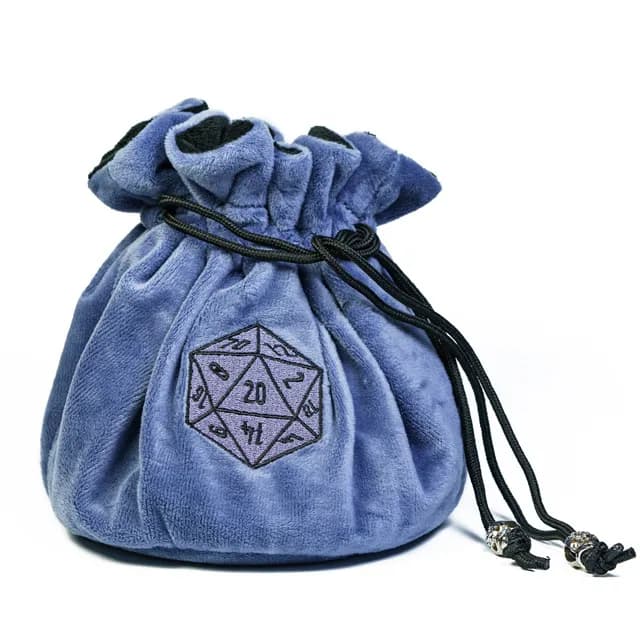 Flannel Drawstring Dice Bag | Blue