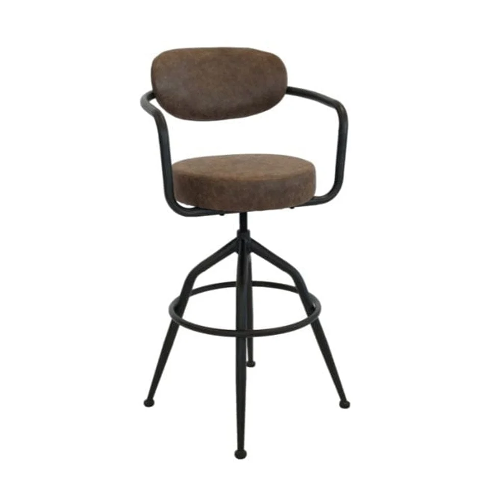 Beatri Metal and PU Bar Stool