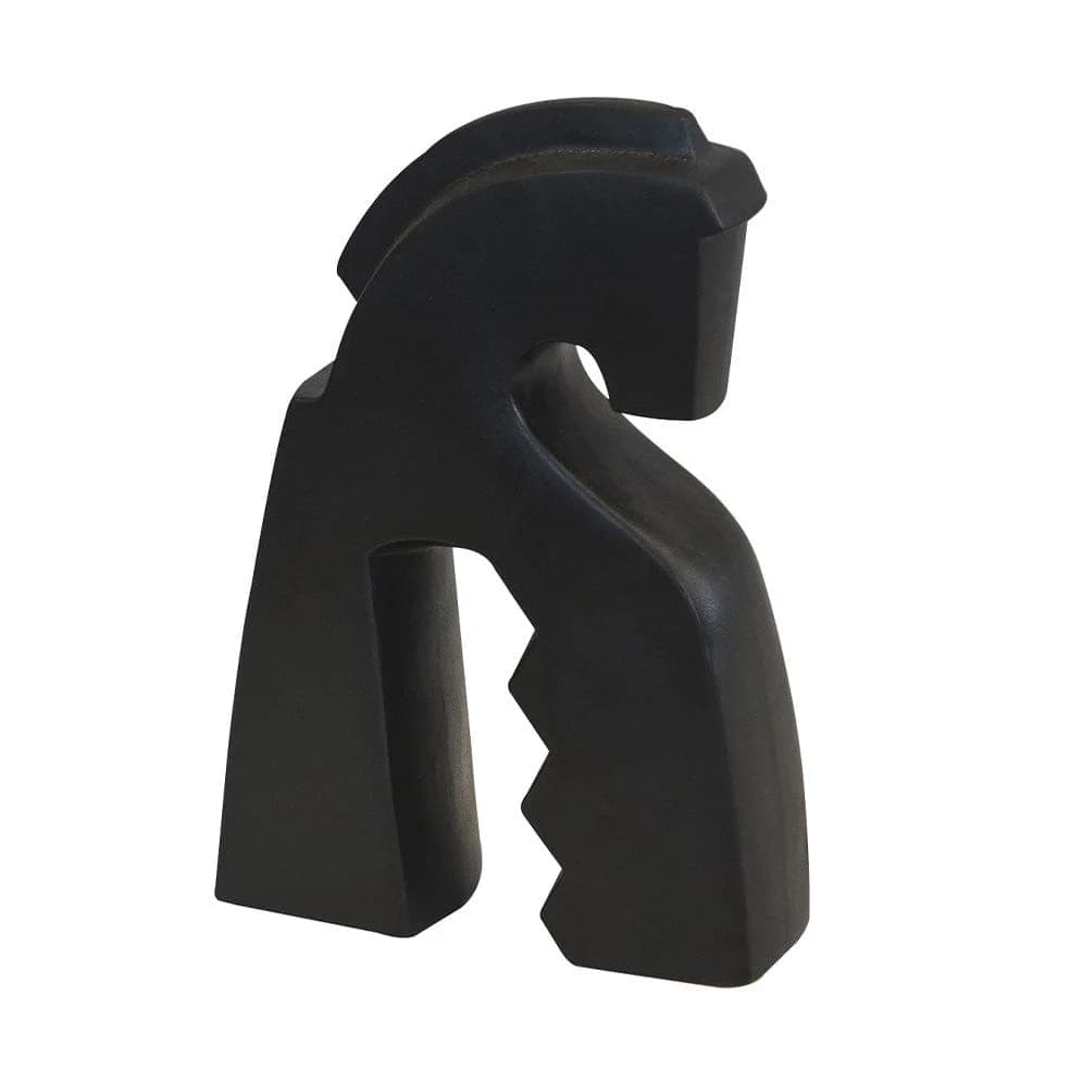 CERAMIC HORSE STATUE BLACK TALL