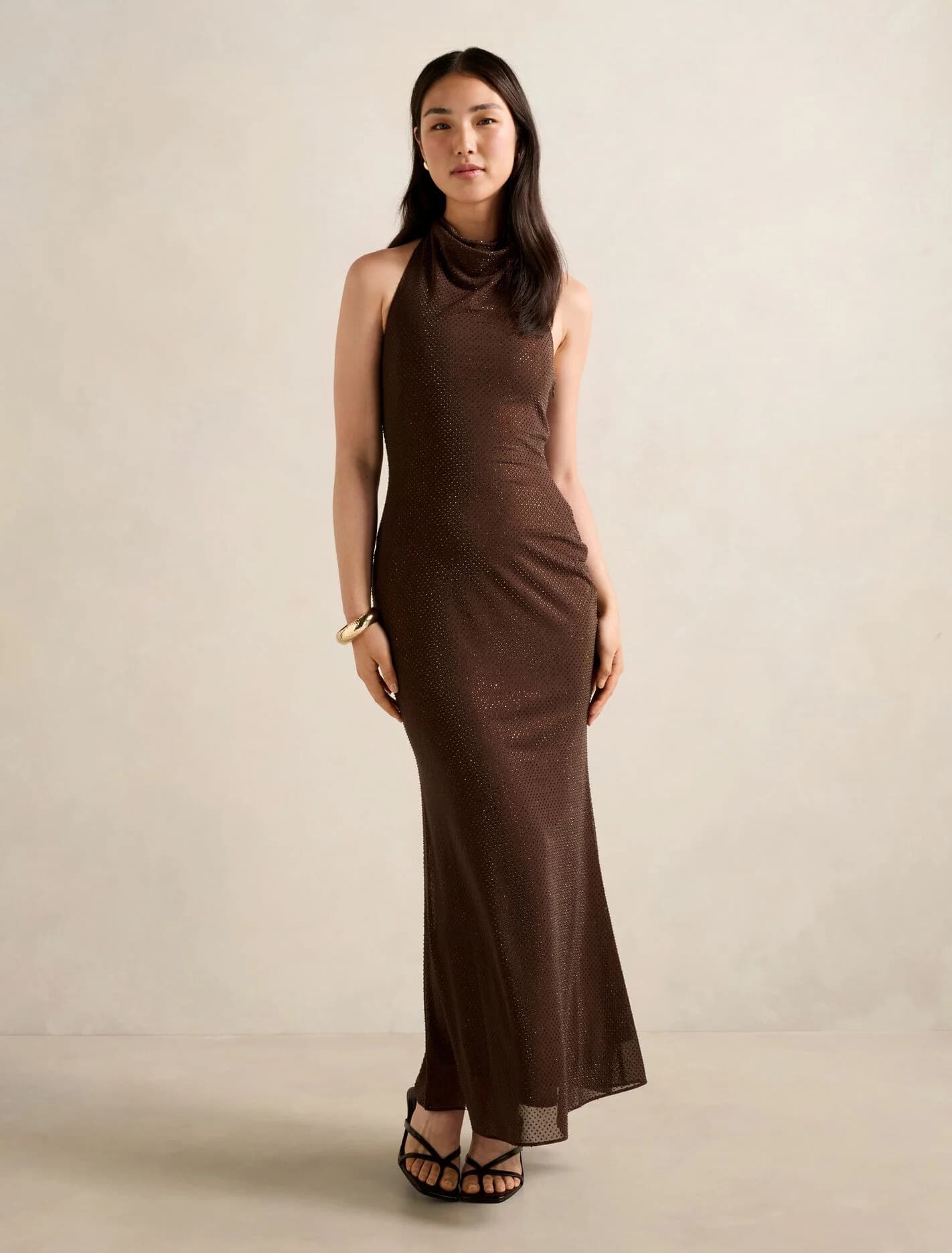 Ariana Halter Heatseal Maxi Dress