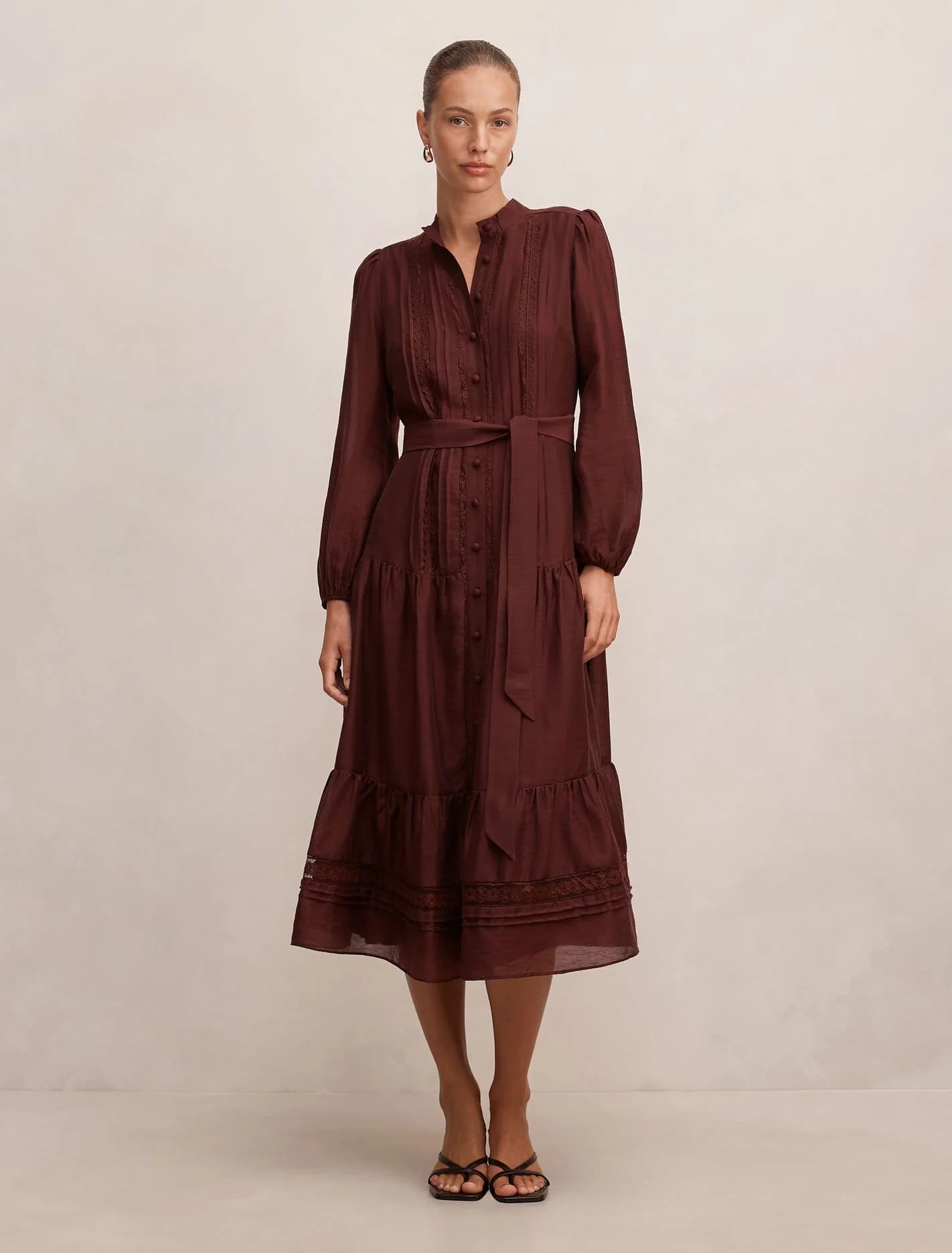Rachel Lace Trim Midi Dress