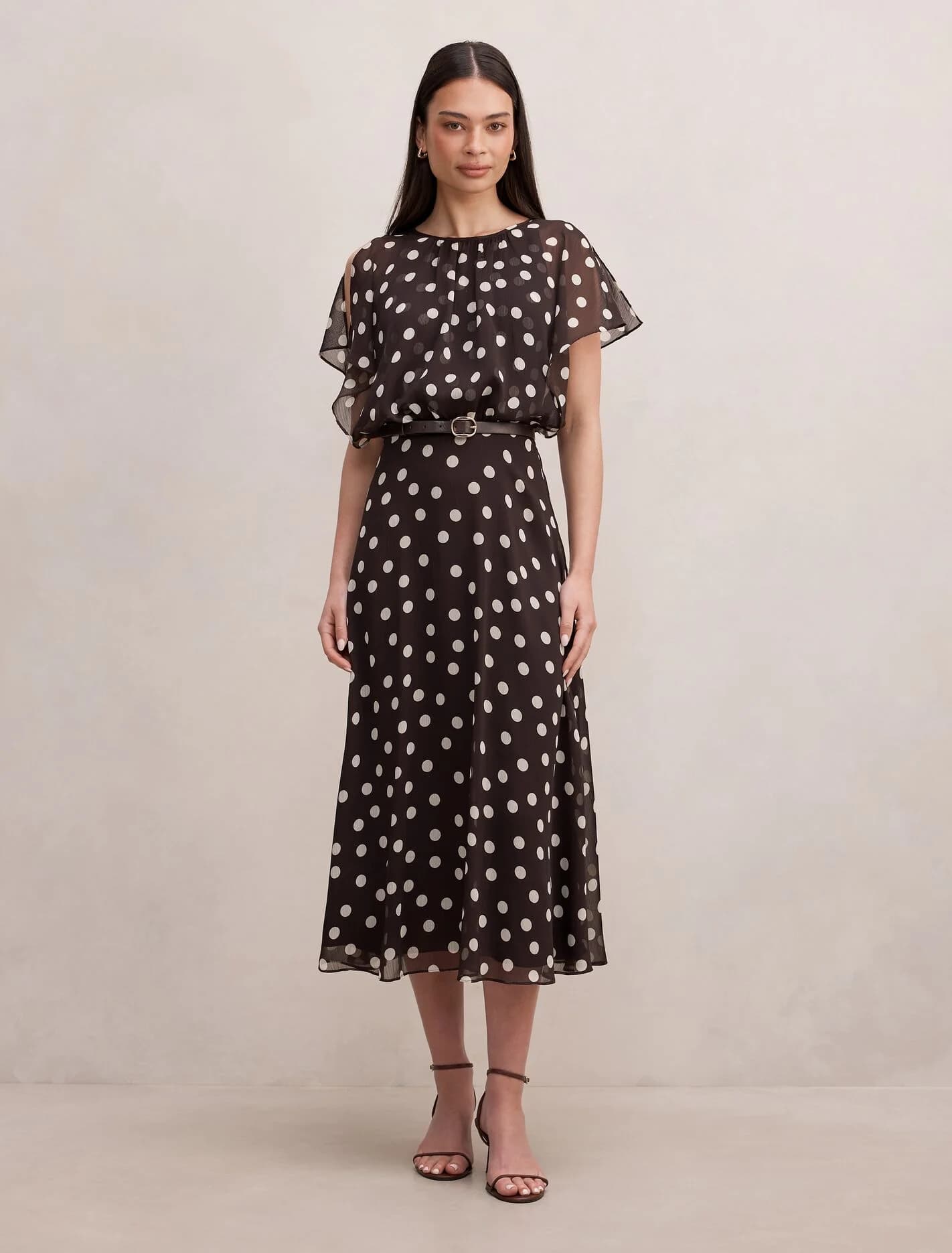 Dalton Flutter Sleeve Midi Dress