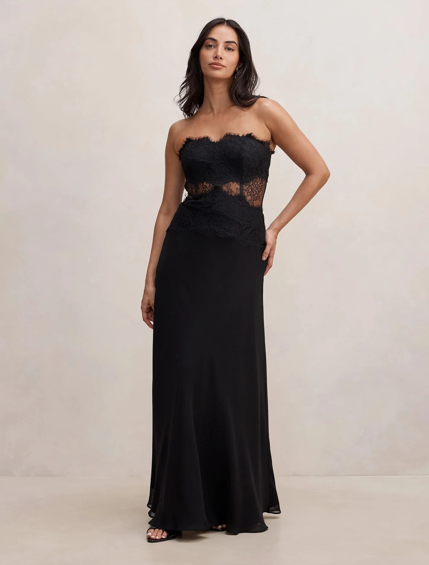 Amity Lace Corset Sheer Maxi Dress