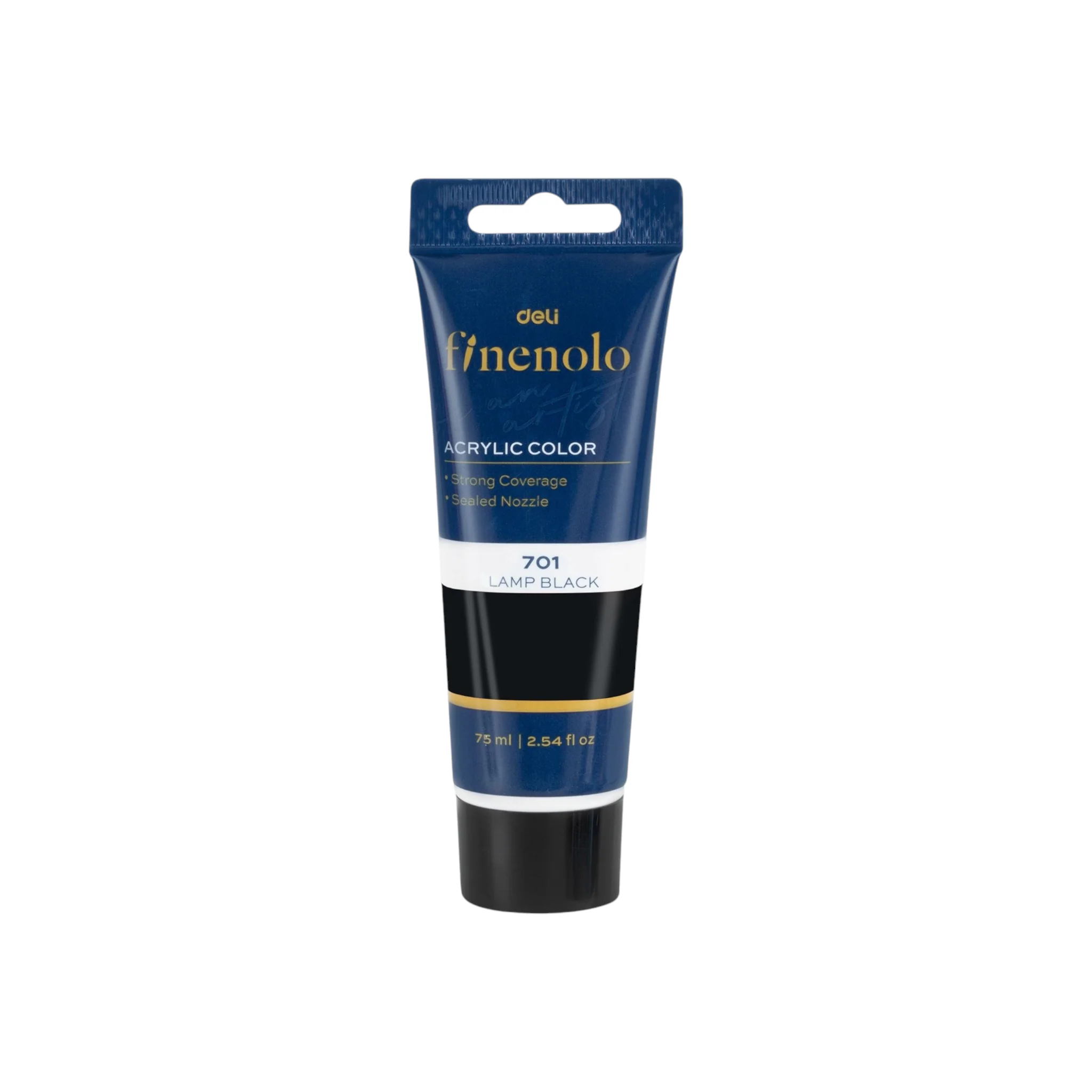 Deli Finenolo Acrylic Paint 75ml Lamp Black EC75-BK