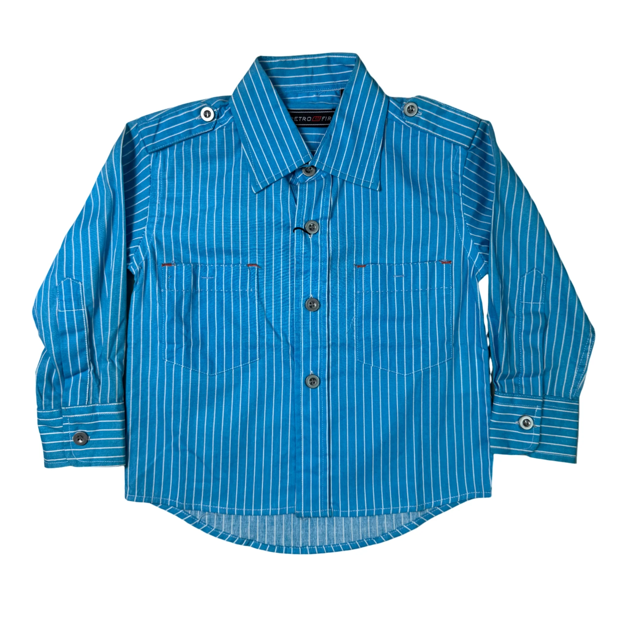 Retro Fire Blue Long Sleeve Shirt