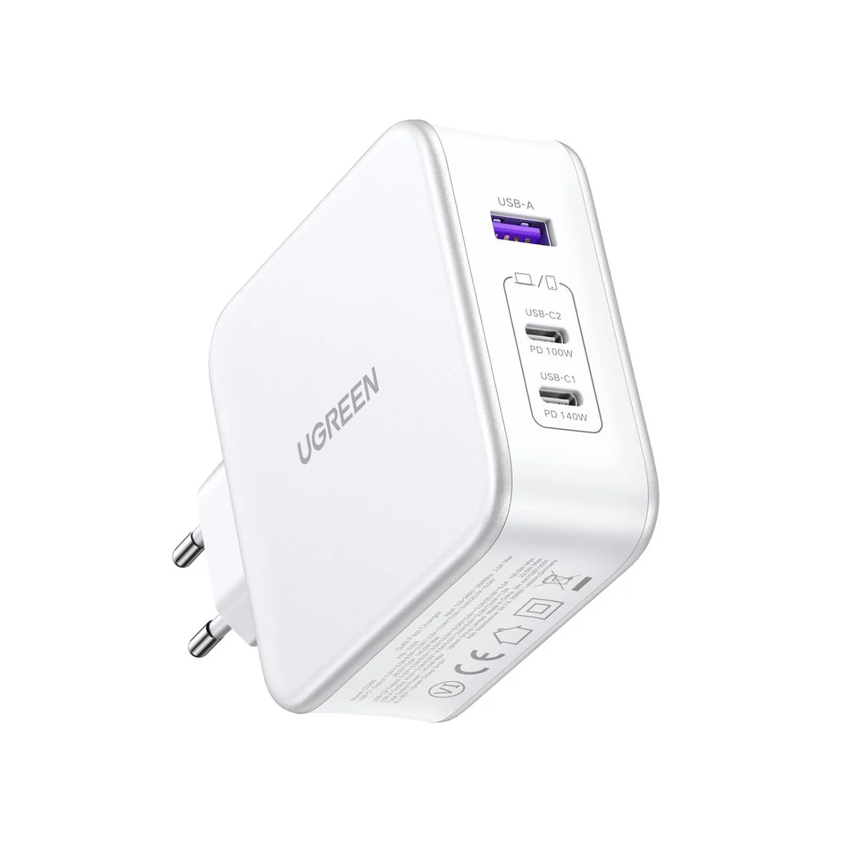 UGreen 3 Port GAN 140W PD Wall Charger White - UG-15339