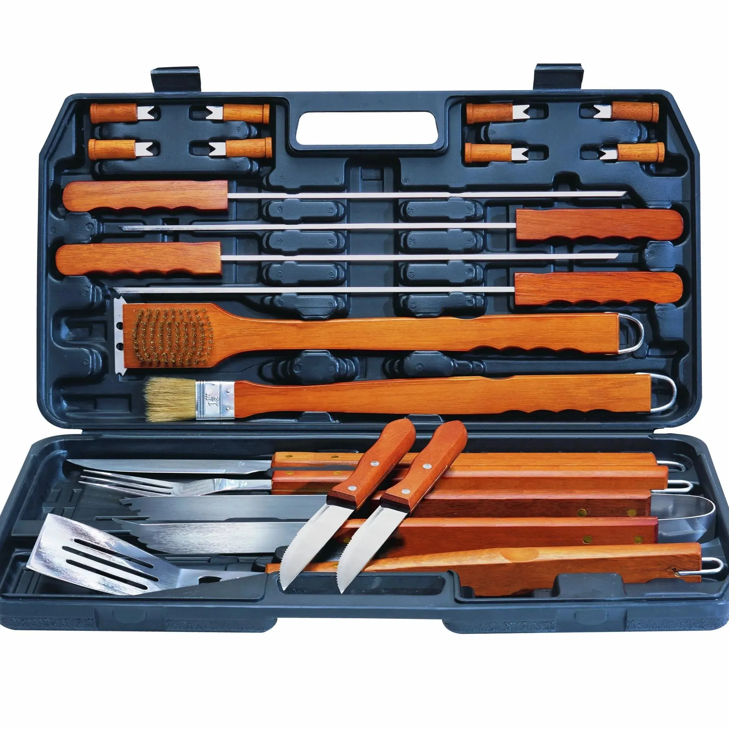 ALVA BA86 21pc Deluxe Wood handle BBQ & Tool Set