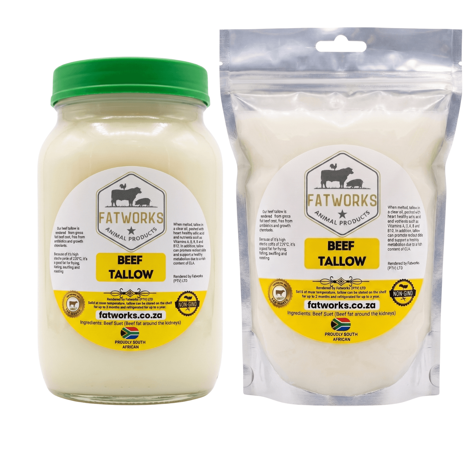 2kg Beef Tallow in Consol glass with refill
