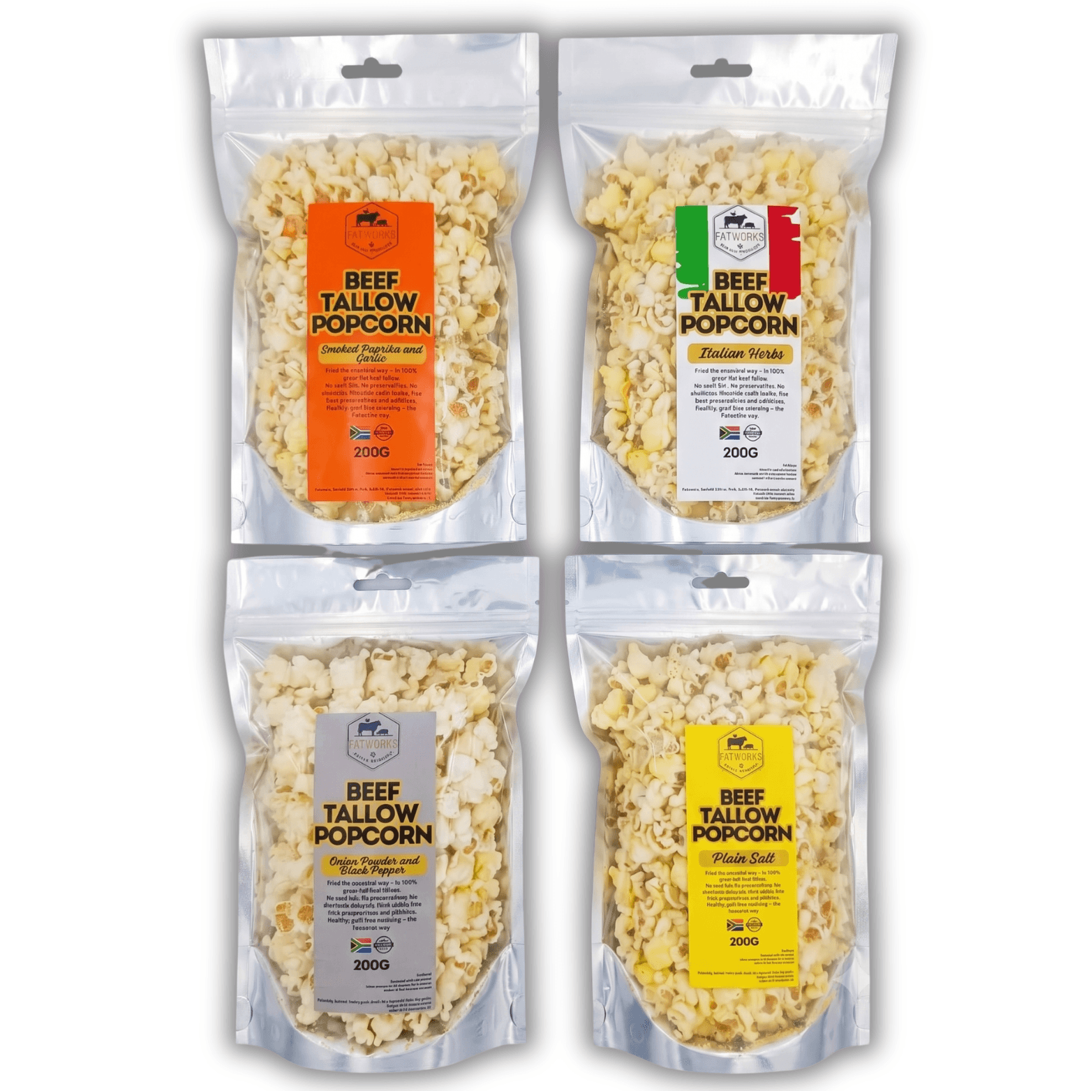 Beef Tallow Popcorn – 4-Flavour Party Mix