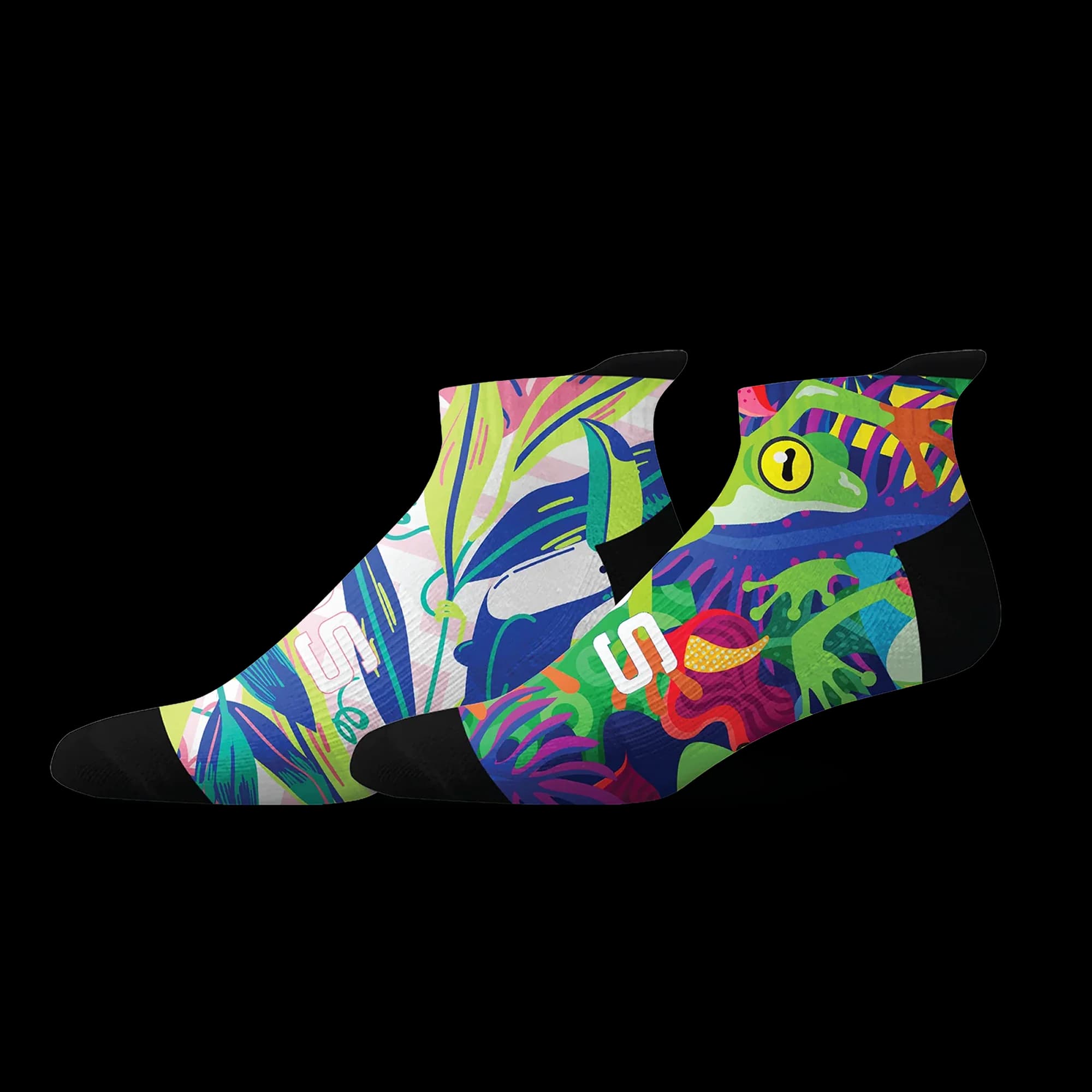 Birds and Frogs Tab Combo Socks
