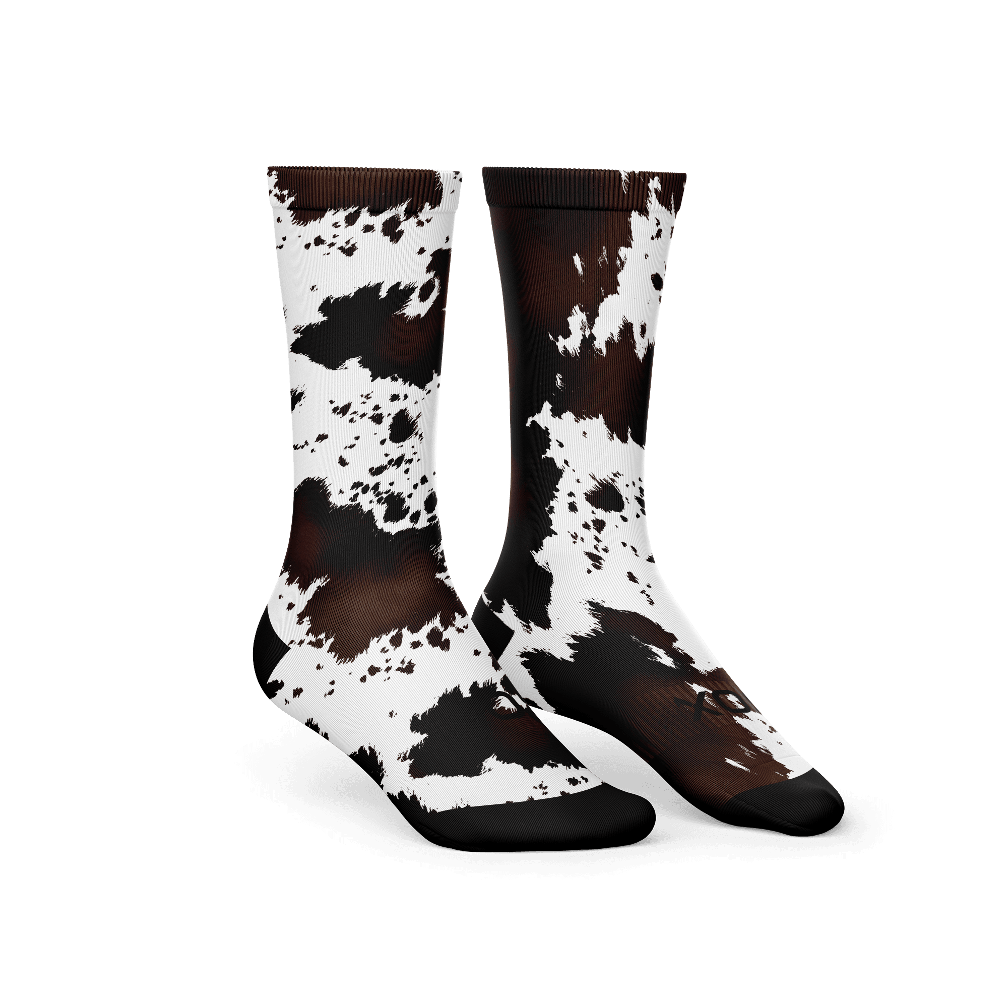 Cow Print Crew Socks