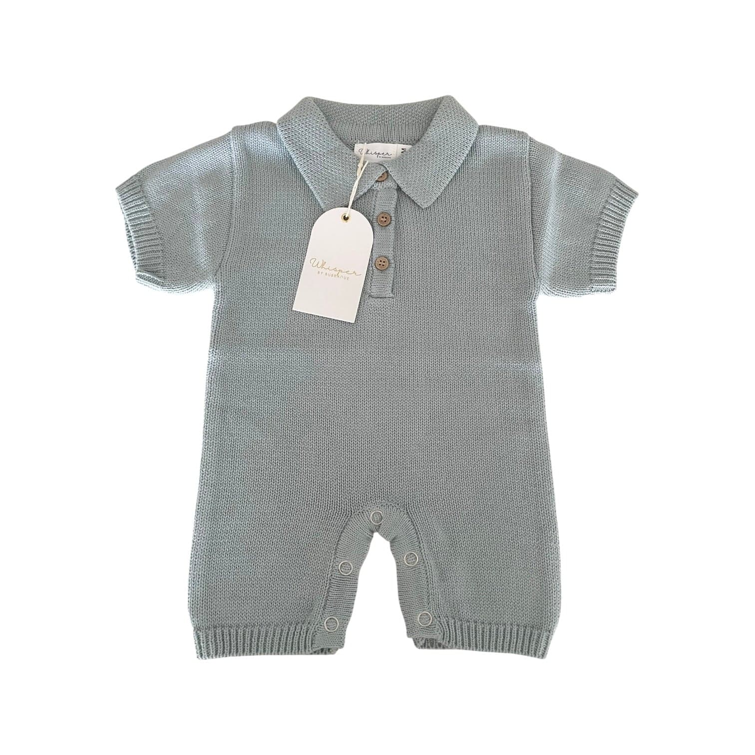 Collared Romper -  Dusty Blue