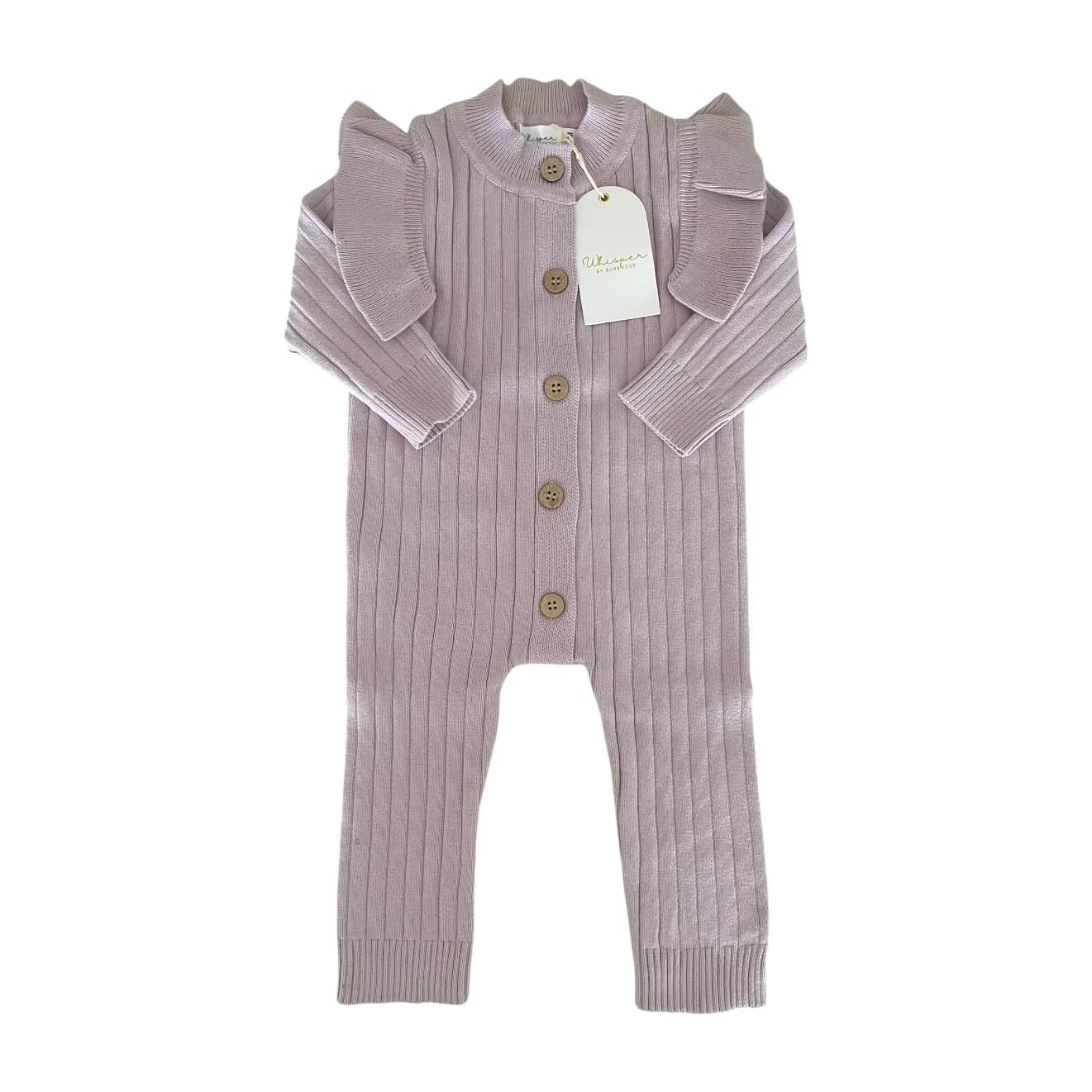 Knitted Frilly Romper (0-6 Months) - Lilac