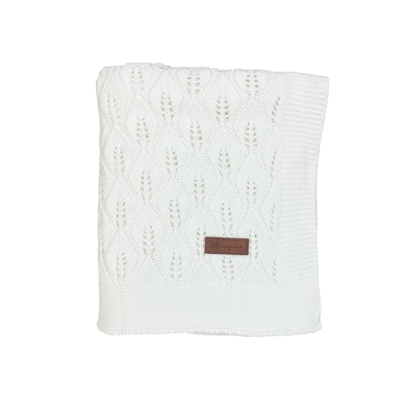 White - Cellular Knitted Blanket