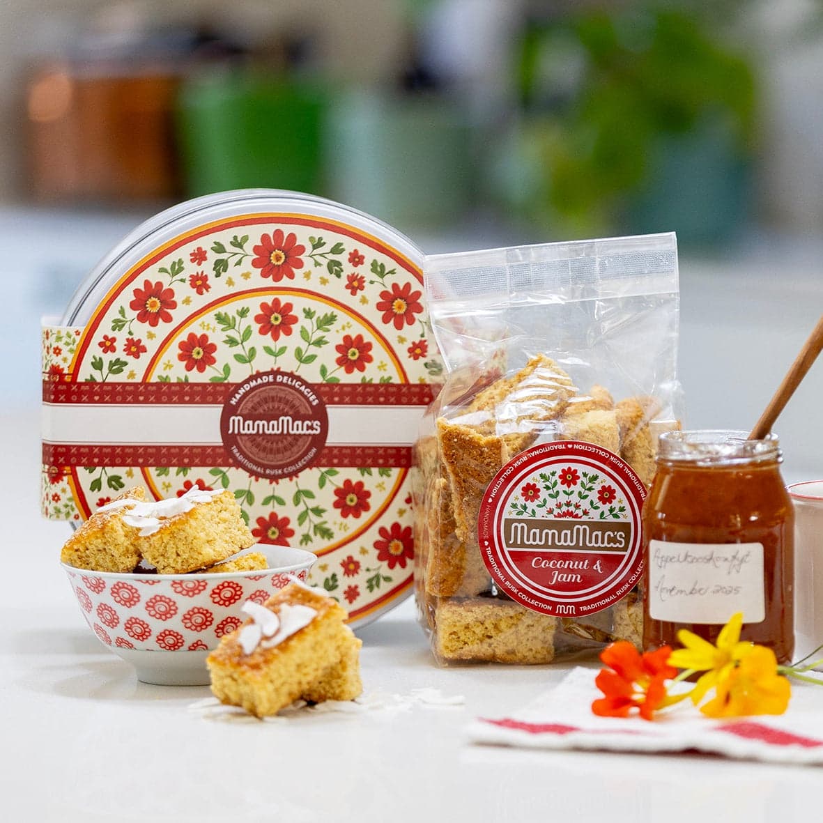 Coconut & Apricot Jam Rusk Tin