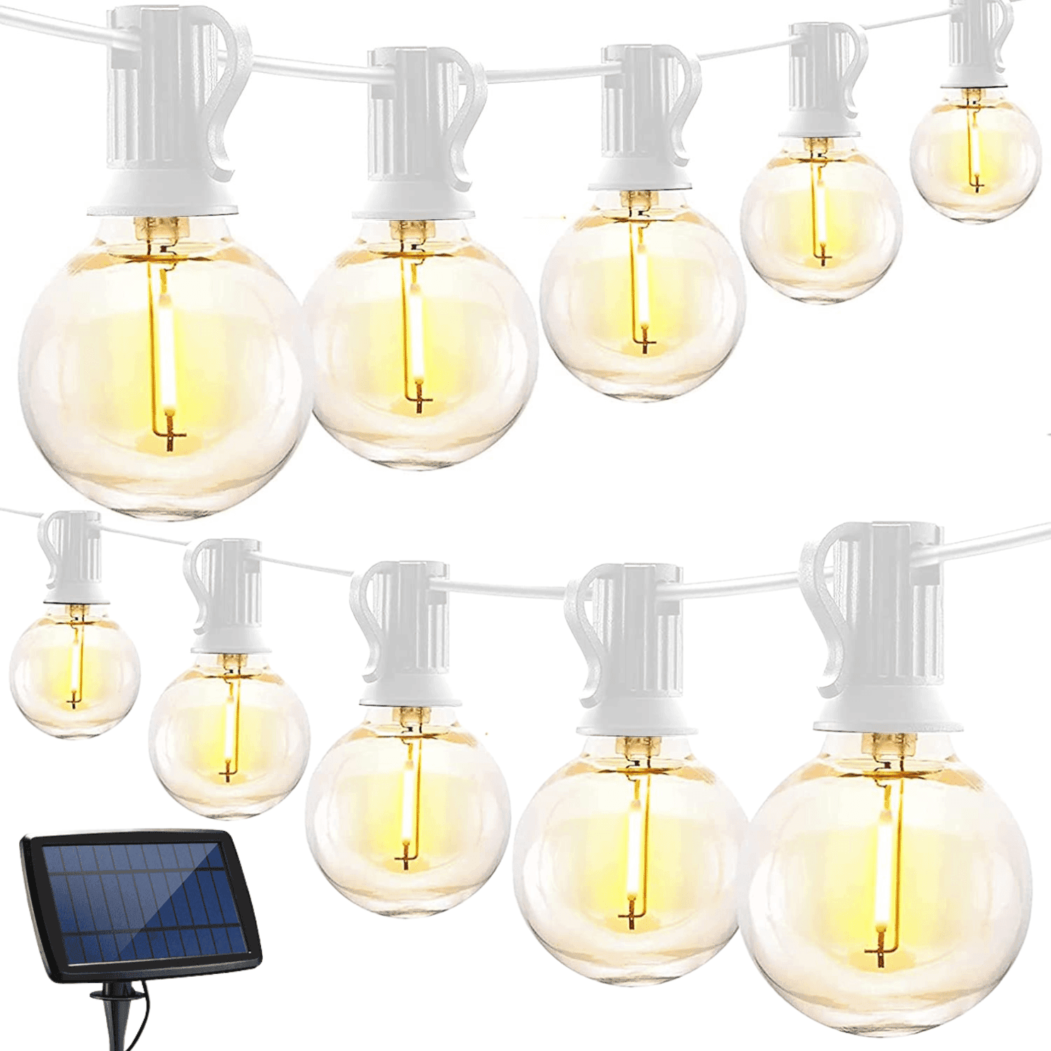 Stellar Lighting 5m Solar Powered 16 LED Bulbs White String Lights