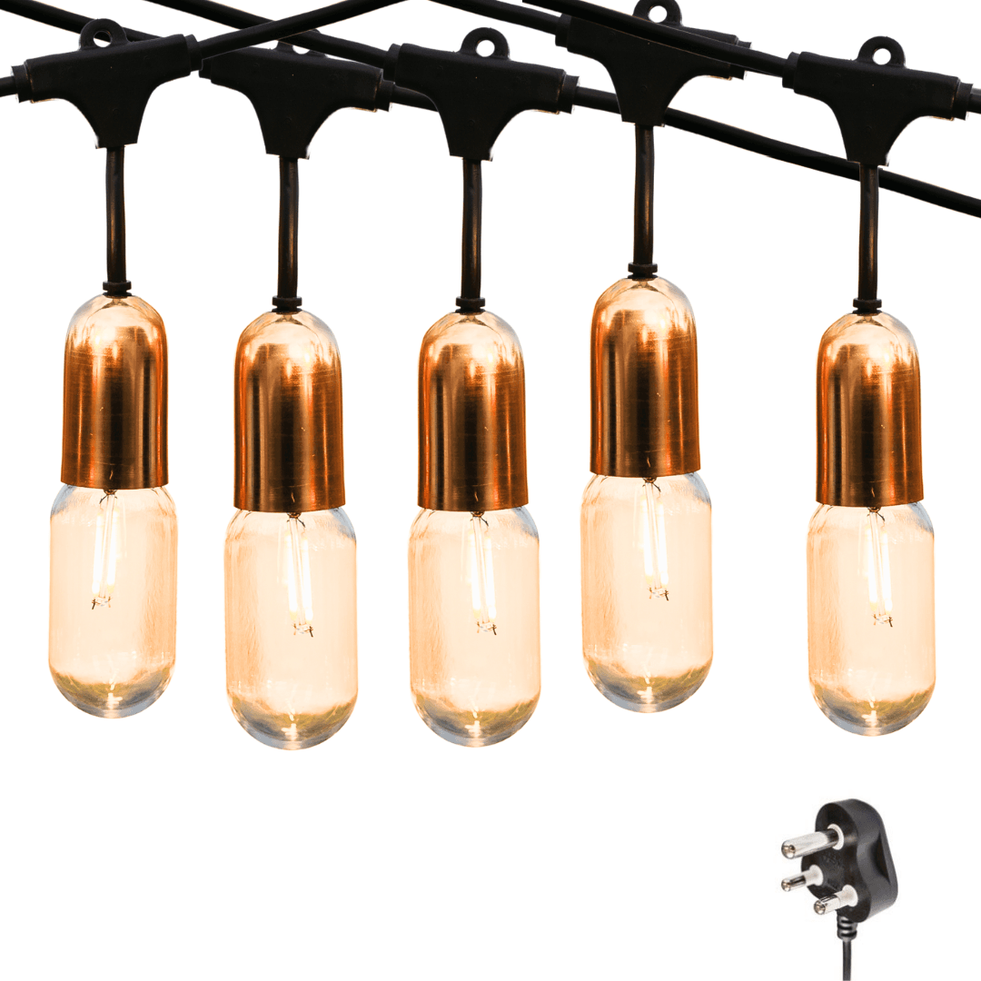 Stellar Lighting 10m 10 LED Festoon Gold Vintage Drop String Lights