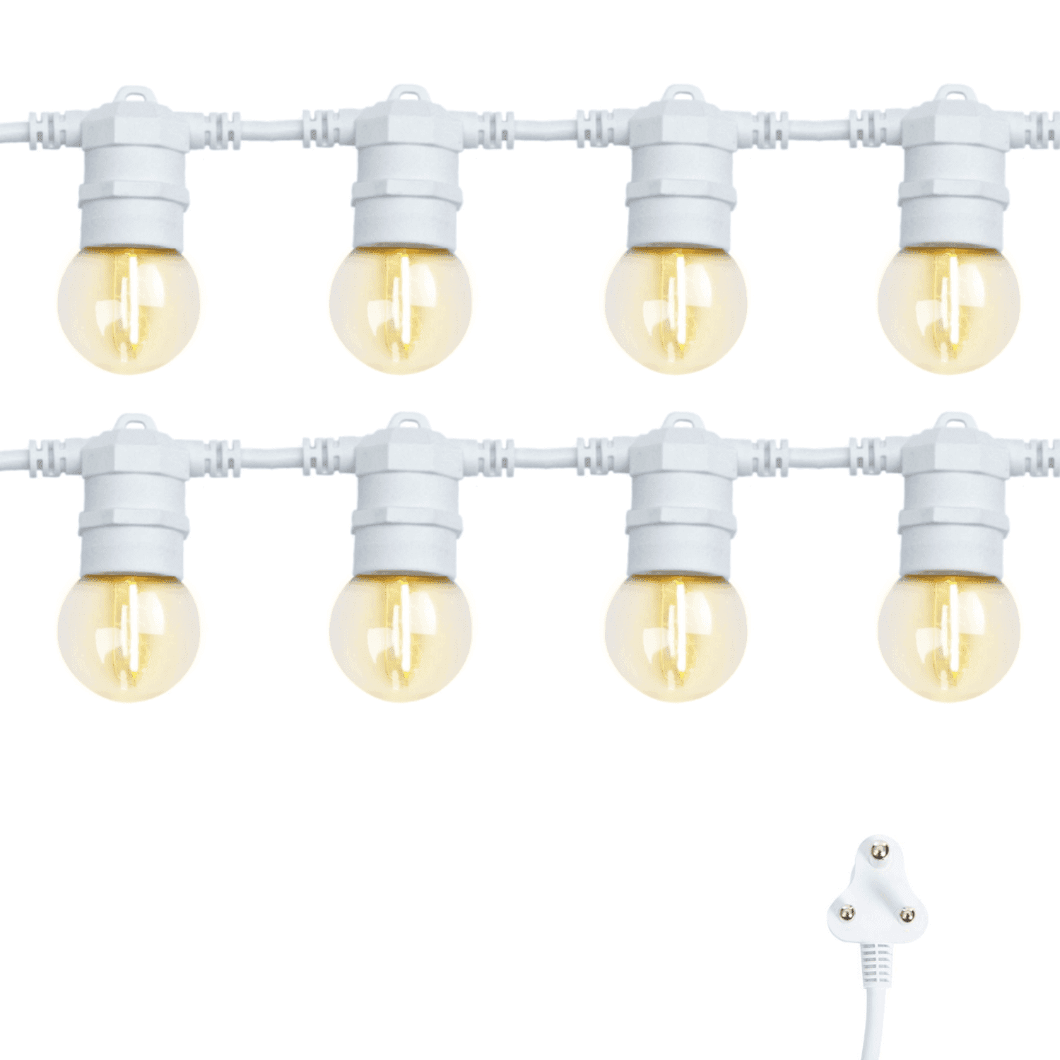 Stellar Lighting 20m 20 LED Festoon Retro Bulb White Cable String Lights