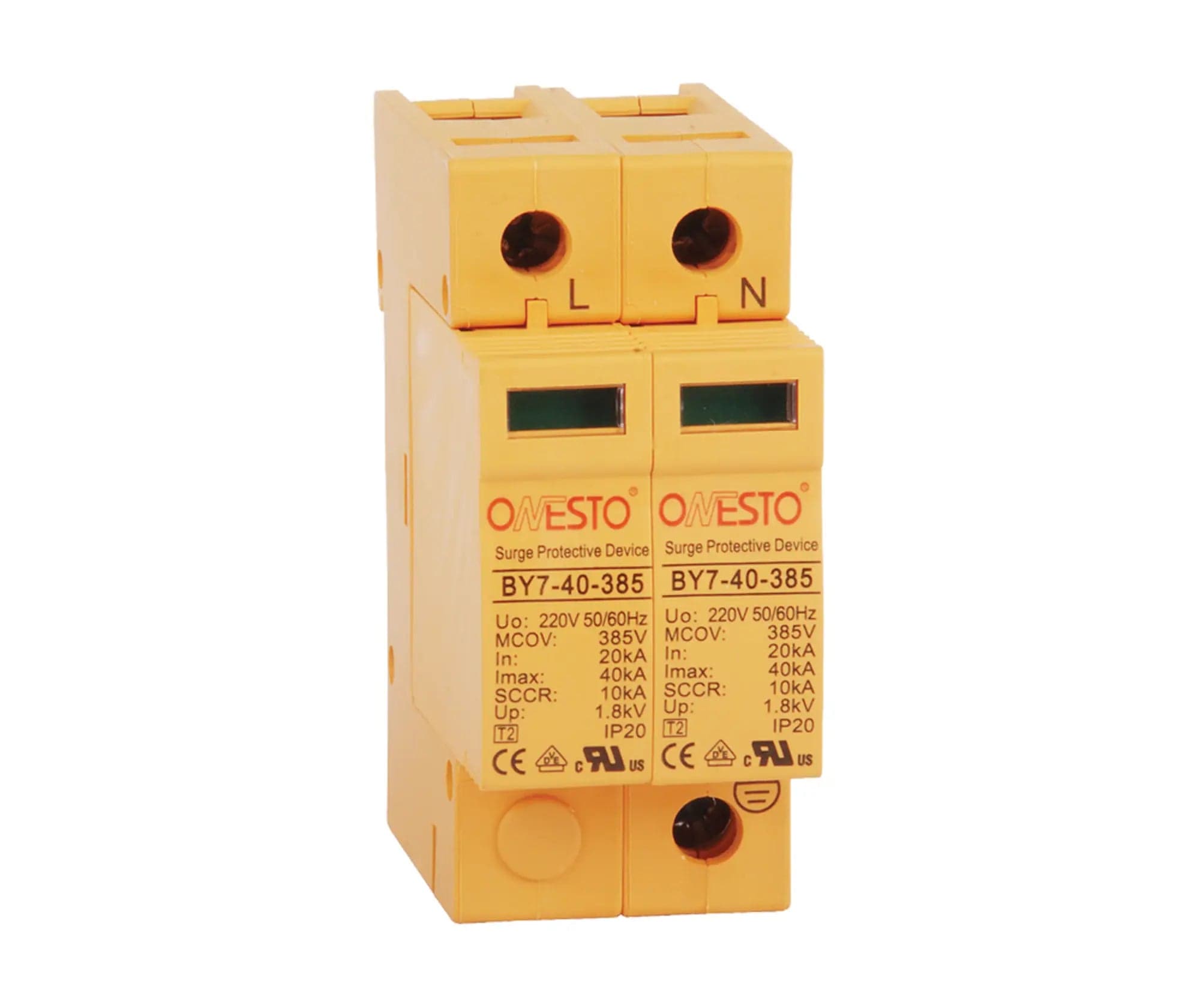 Onesto 1000V 40kA DC 2 Pole Surge Arrestor