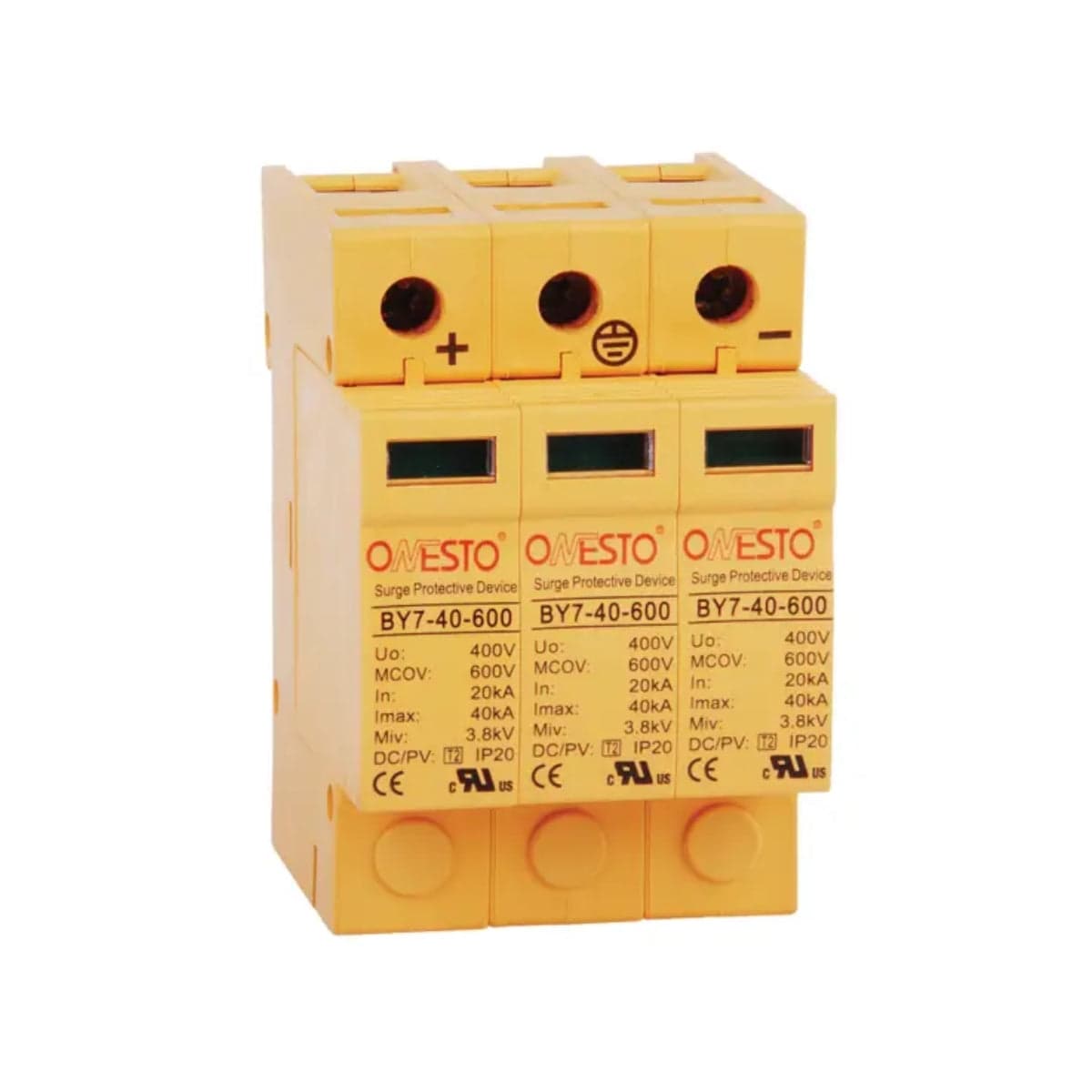 Onesto 1000V 40kA DC 3 Pole Surge Arrestor