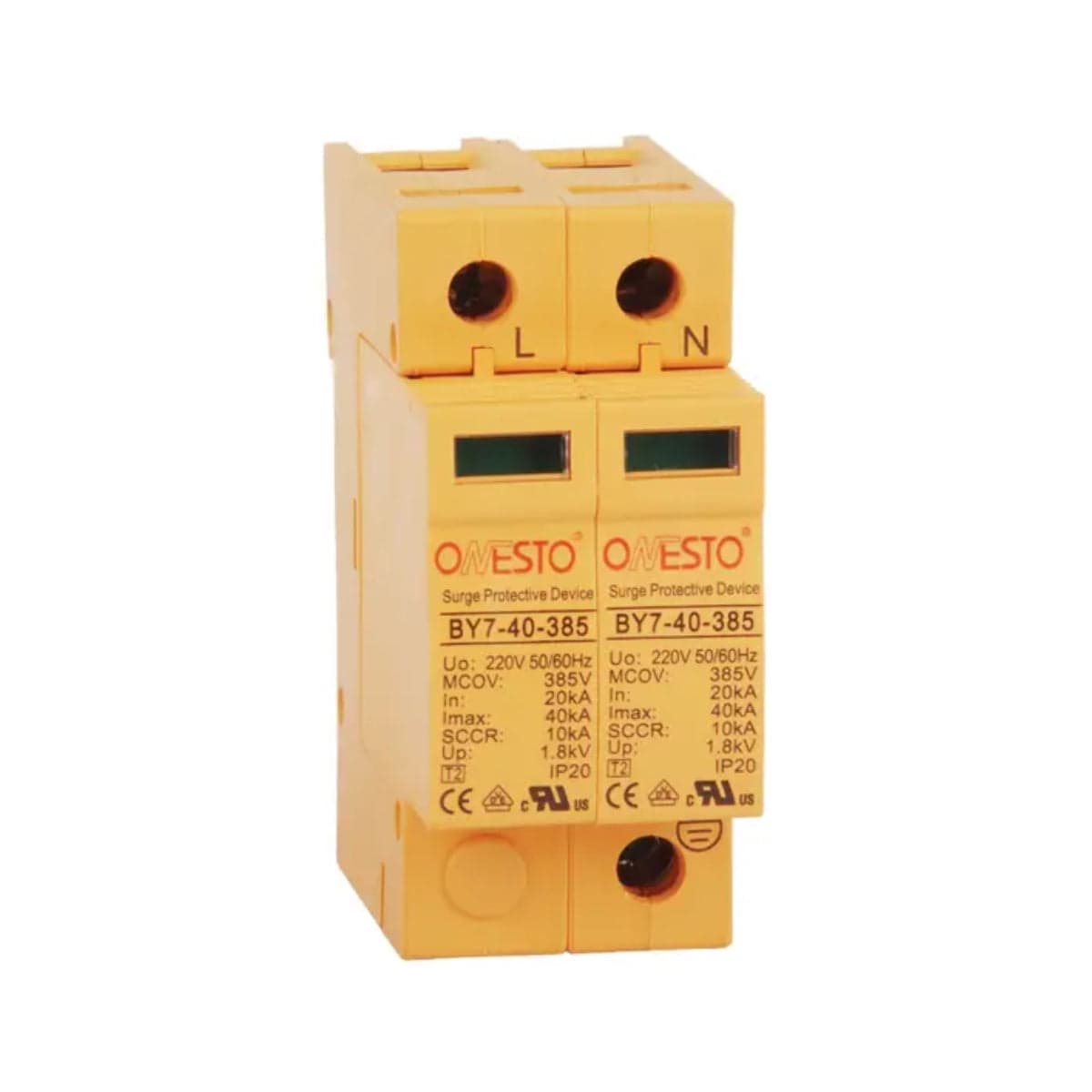 Onesto 1000V 60kA DC 2 Pole Surge Arrestor