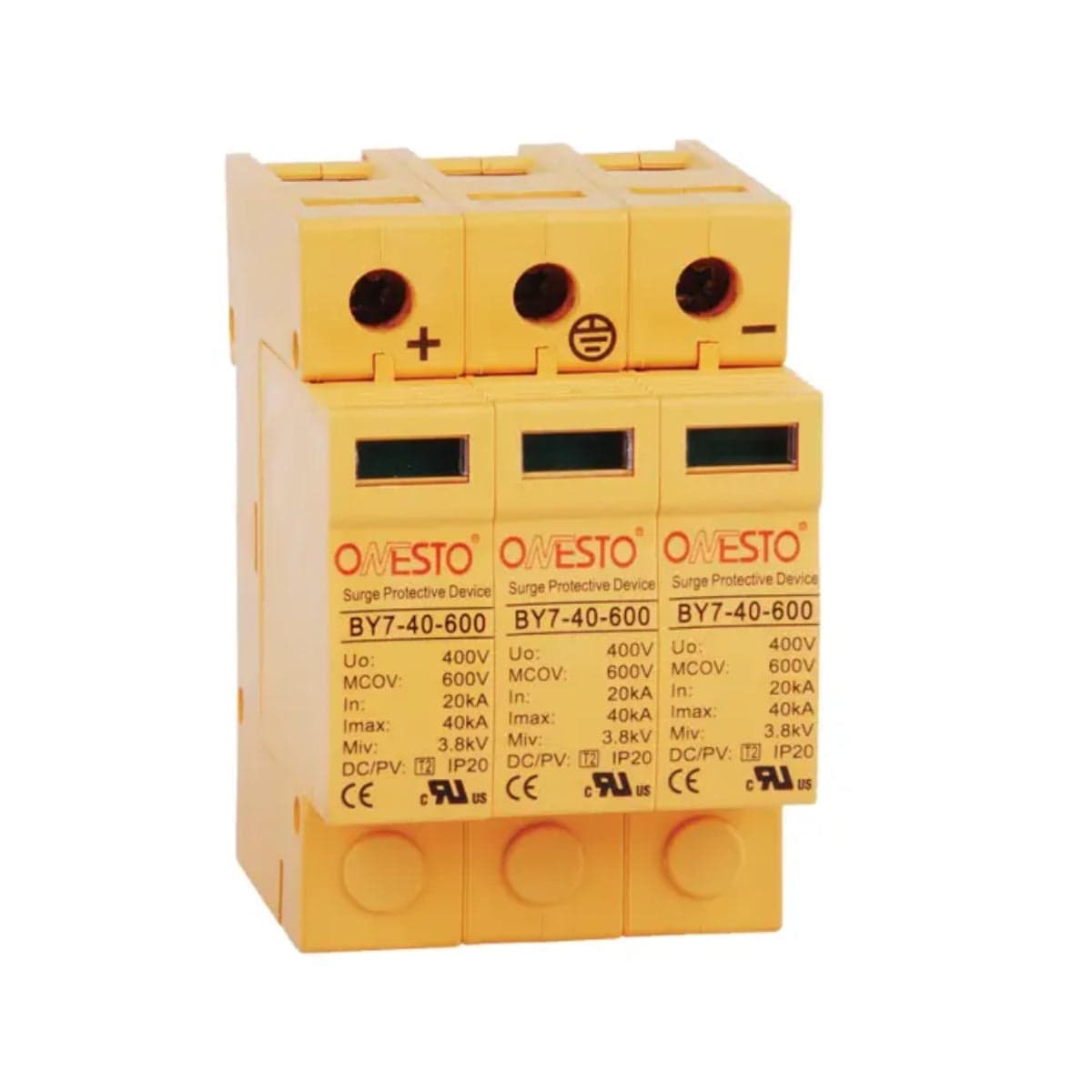 Onesto 600V 40kA DC 3 Pole Surge Arrestor