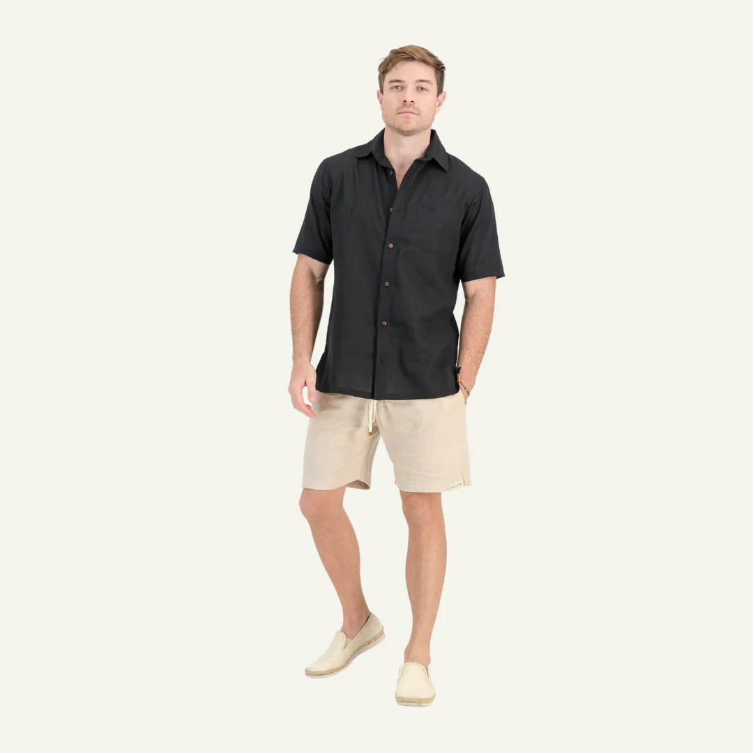Mens Linen Shorts - Natural
