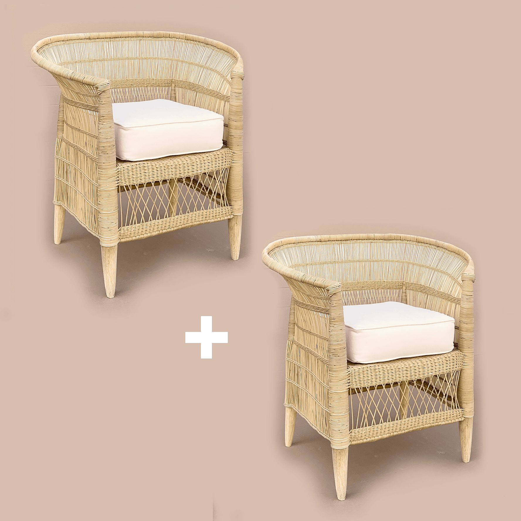 2 x Traditional Malawi Cane Chairs