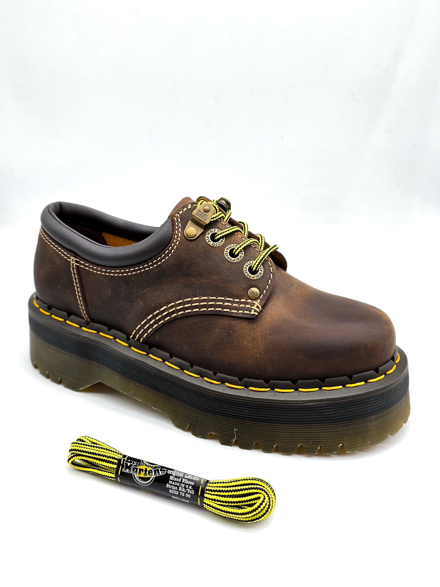 DR. MARTENS ROUND SHOE LACES BLACK + YELLOW 90cm