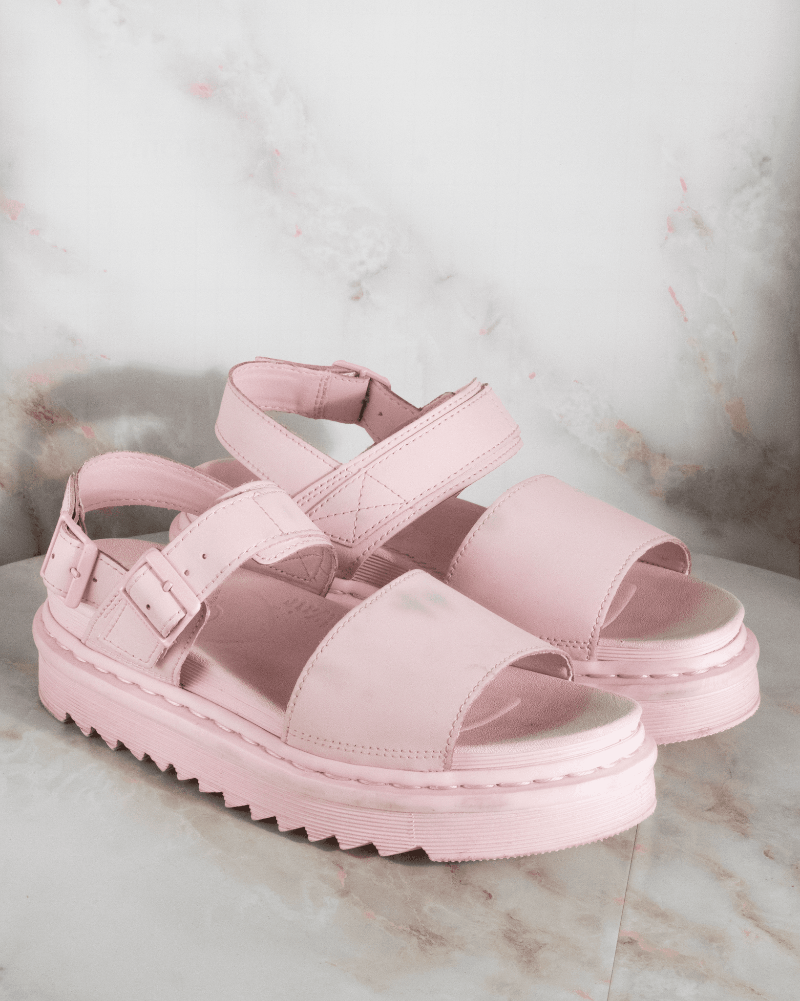 DR. MARTENS VOSS PINK MONO UK 7 - Pre-Loved