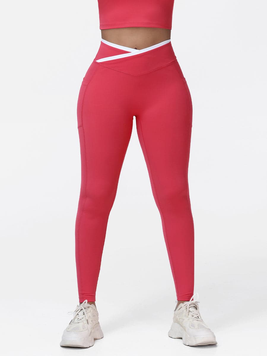 Women's V-shaped High Waist Pocket Gym Leggings