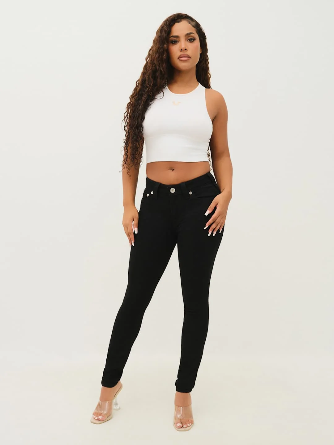 True Religion Jennie Jeans Mr Curvy Skinny Black Rinse