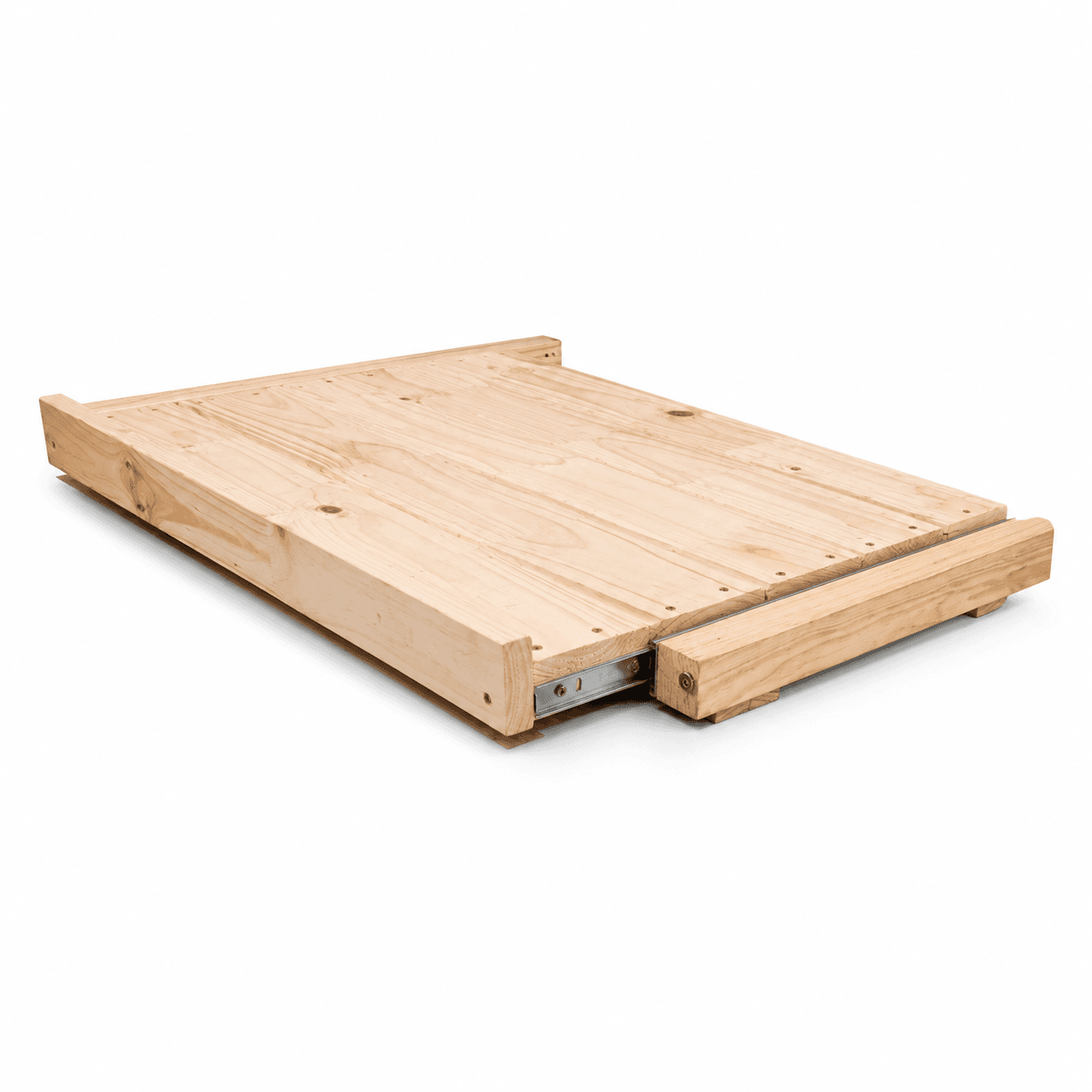 🪵↔️ Shelf Space Pull-Out Sliding Shelf | 924mm W × 300–600mm D | Full-Extension Pine Storage Shelf