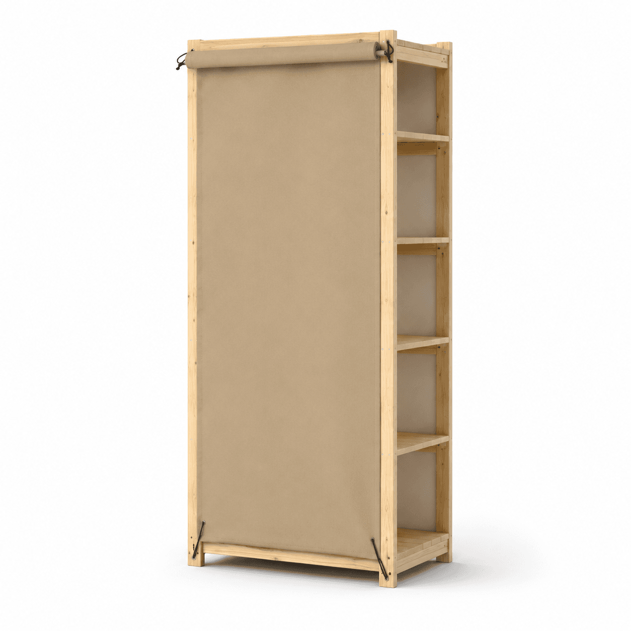 Single Bay Canvas Cover – 924mm Wide x 2.1m / 2.5m / 2.7m High | Roll-Up Front Cover for Modular Pine Shelvin