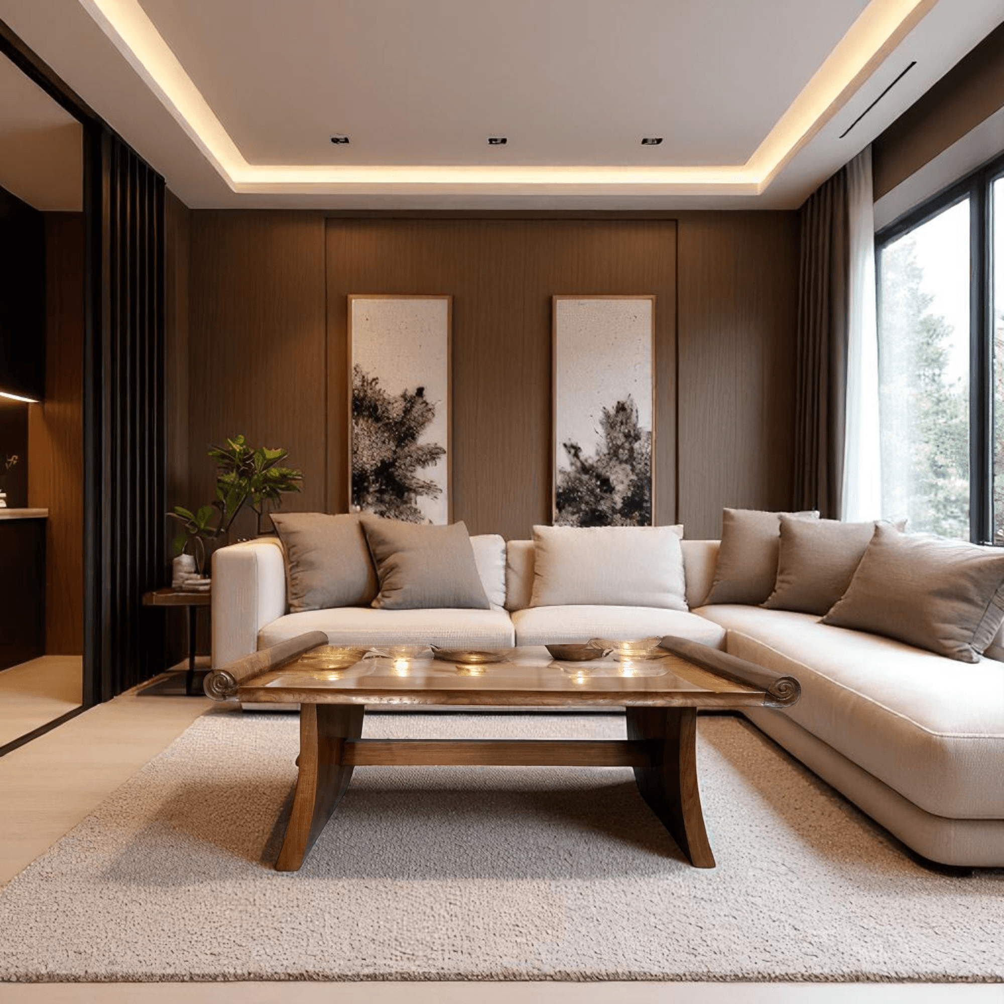 Japanese Coffee Table | Natural Wood Finish