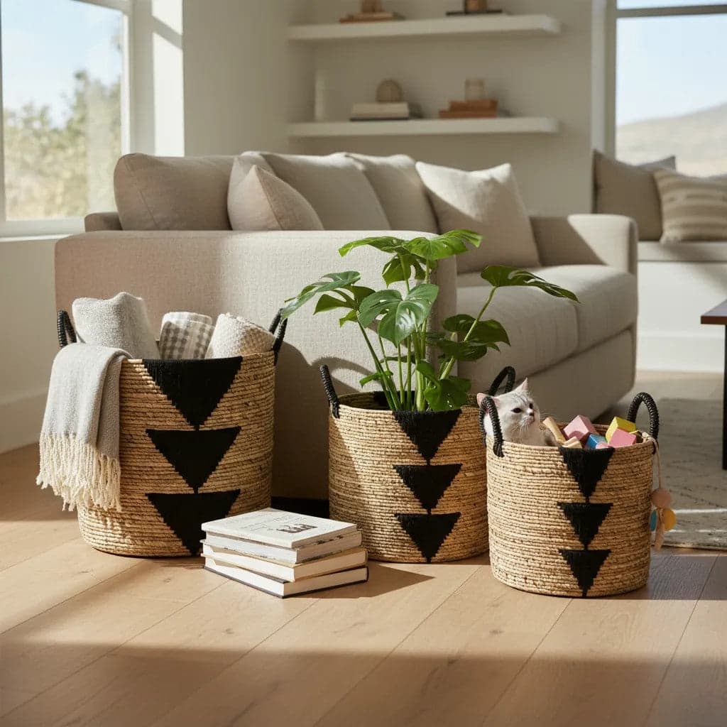 Basket Black Triangles | Large