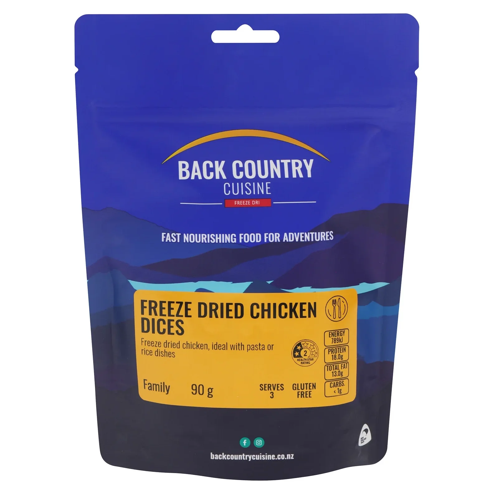 Back Country Cuisine Freeze Dried Chicken Dices, 278g