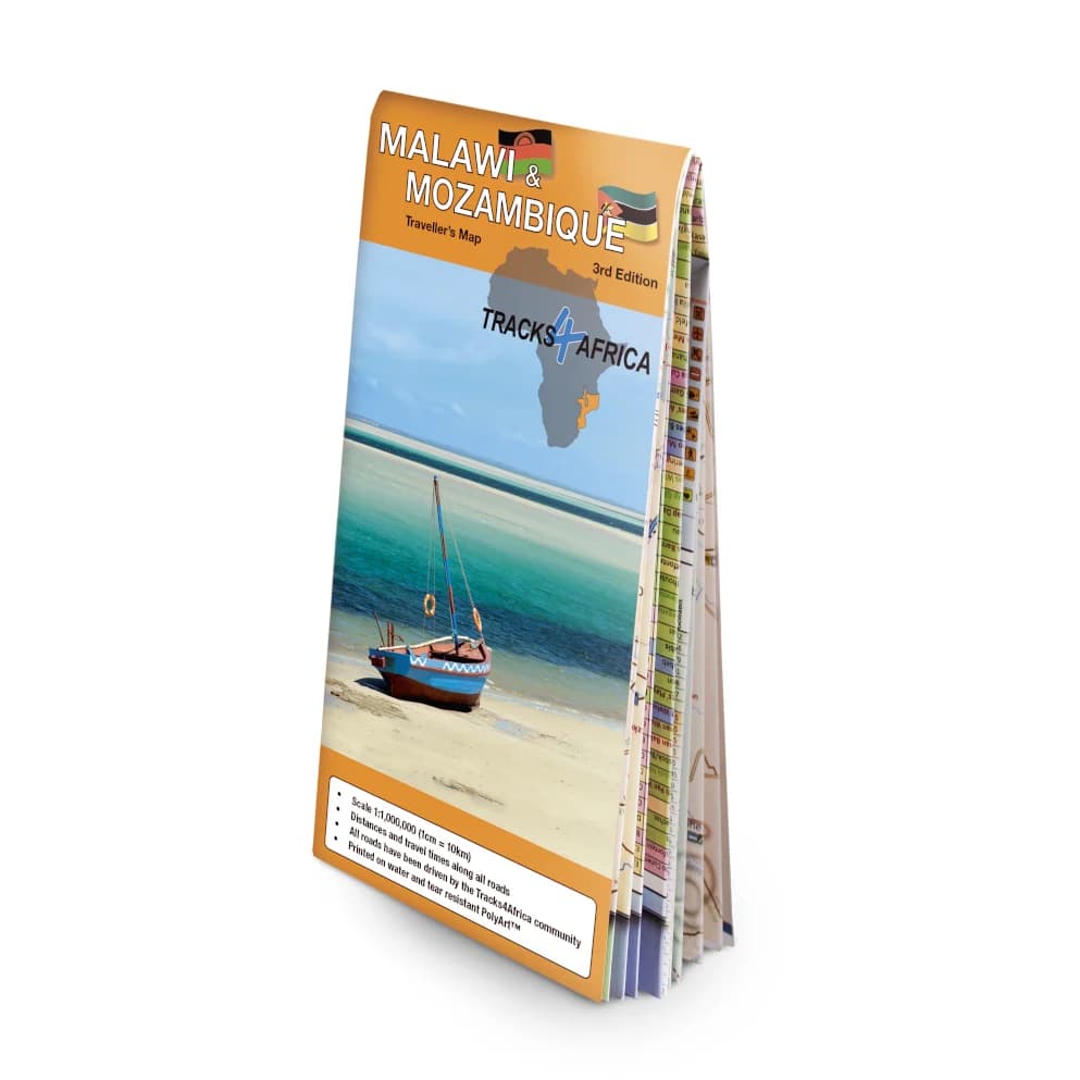 Tracks4Africa Malawi & Mozambique Traveller's Map, Edition 3